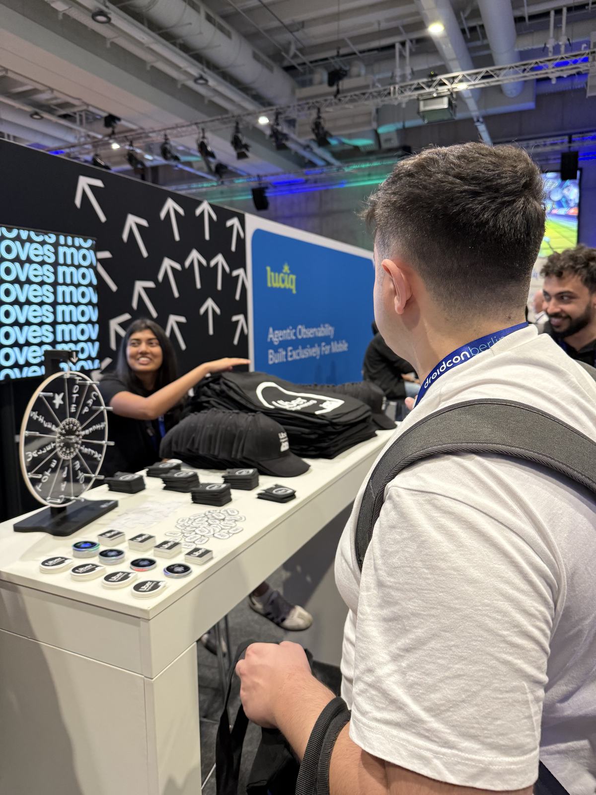 A demo at a stand on the expo floor