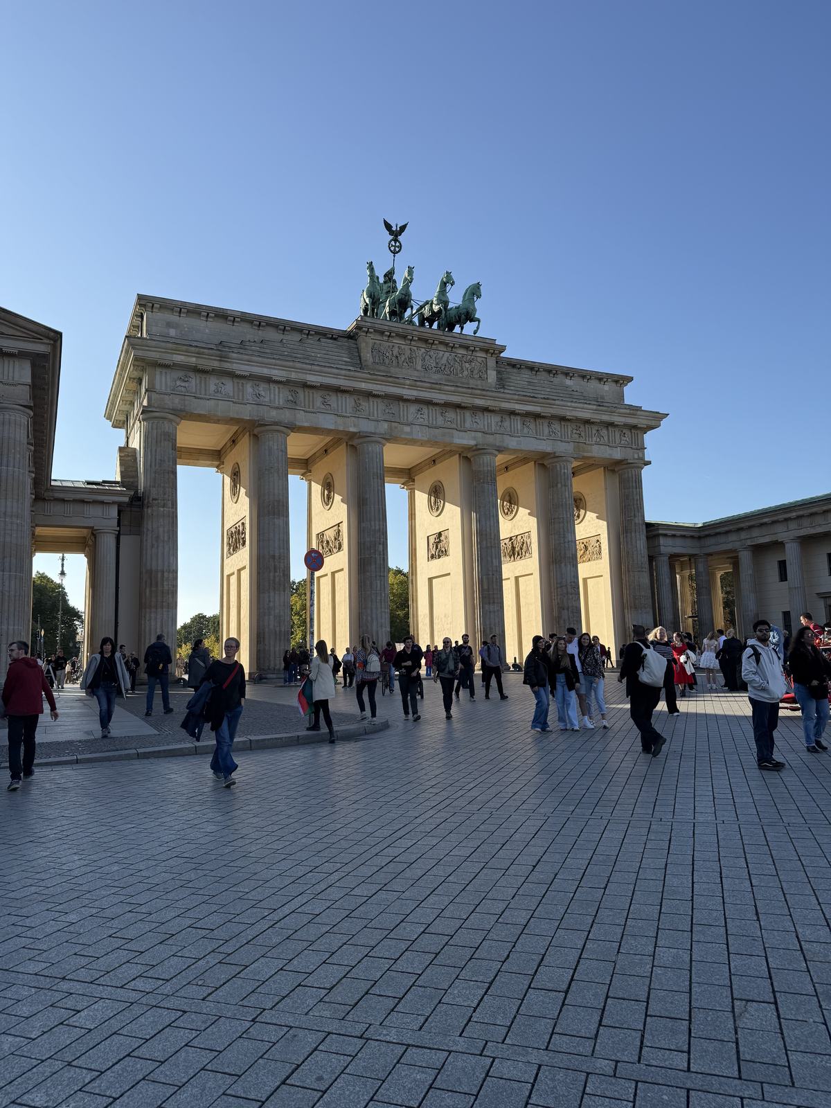 The Brandenburg Gate seen from Pariser Platz in daylight