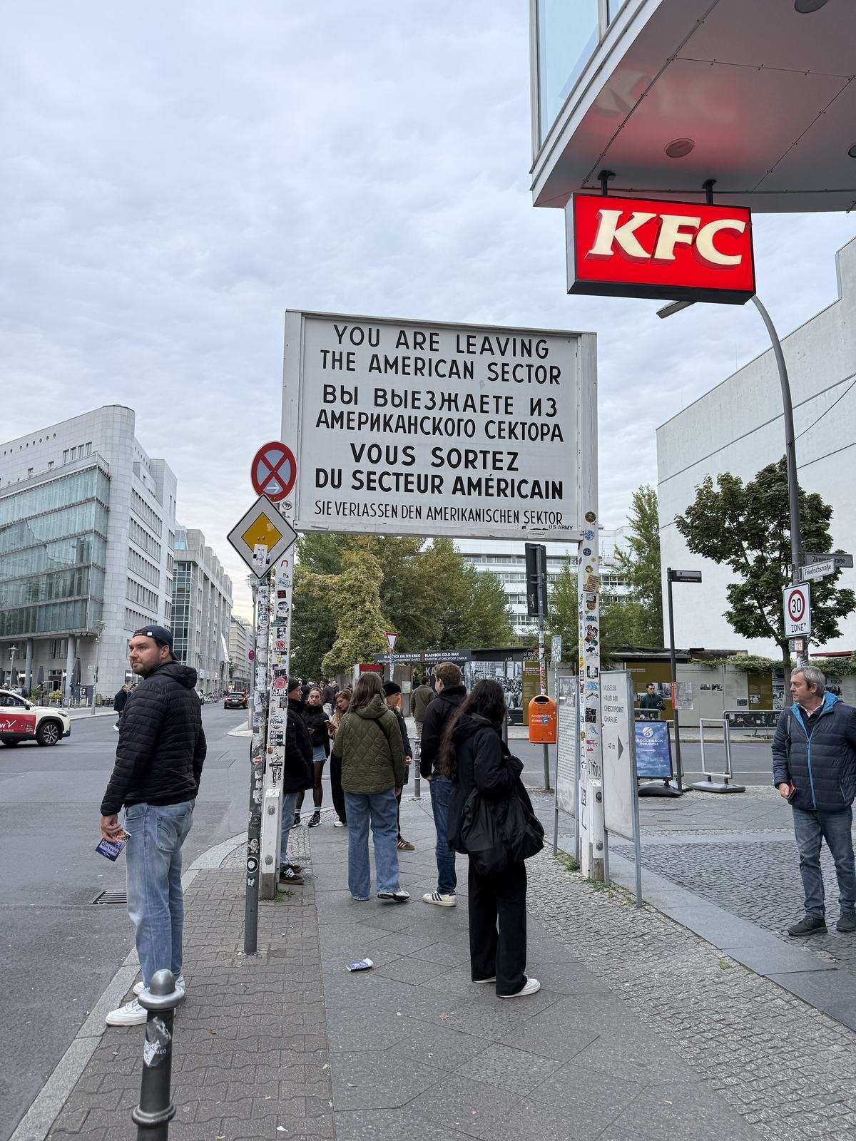 The You are leaving the American sector sign at Checkpoint Charlie