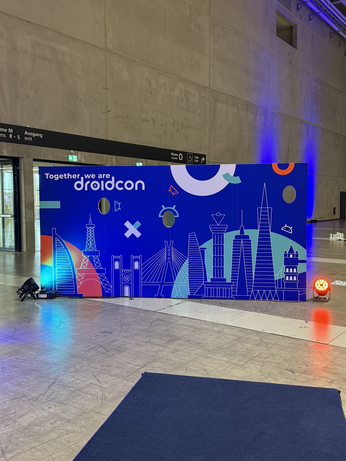 The Together we are droidcon LED wall inside the venue