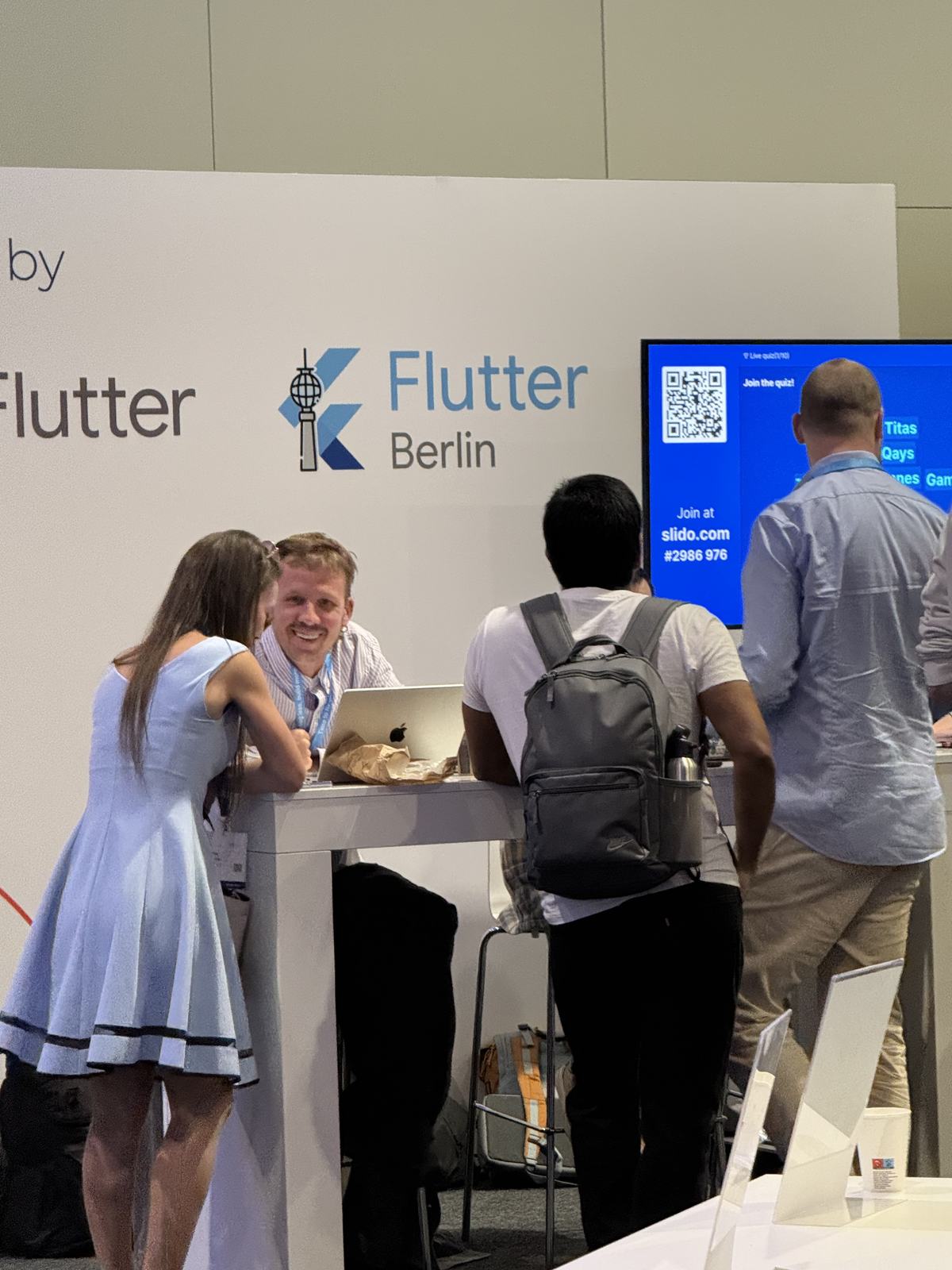 The Flutter Berlin meetup booth