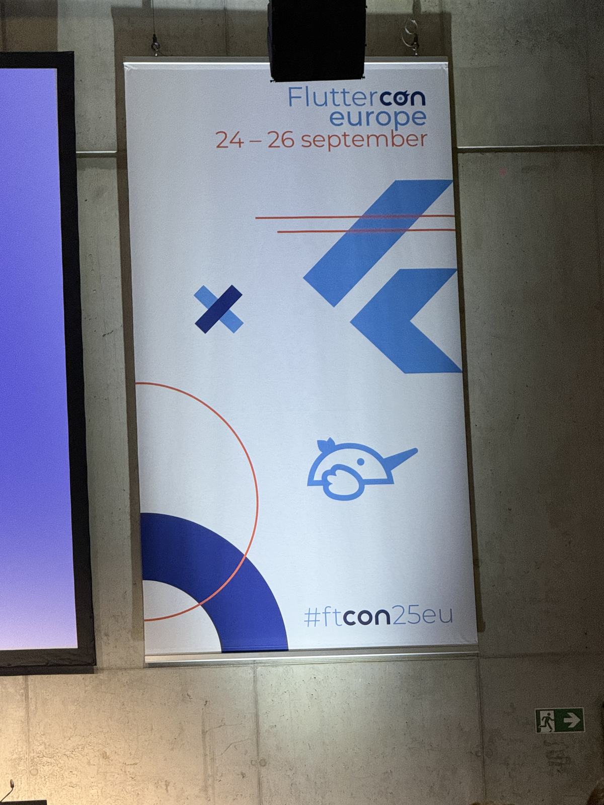 Fluttercon Europe 24-26 September poster with the hashtag ftcon25eu