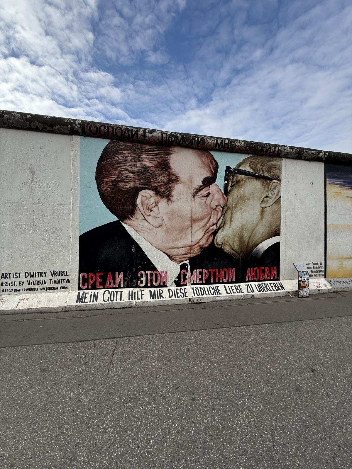 The Fraternal Kiss mural of Brezhnev and Honecker