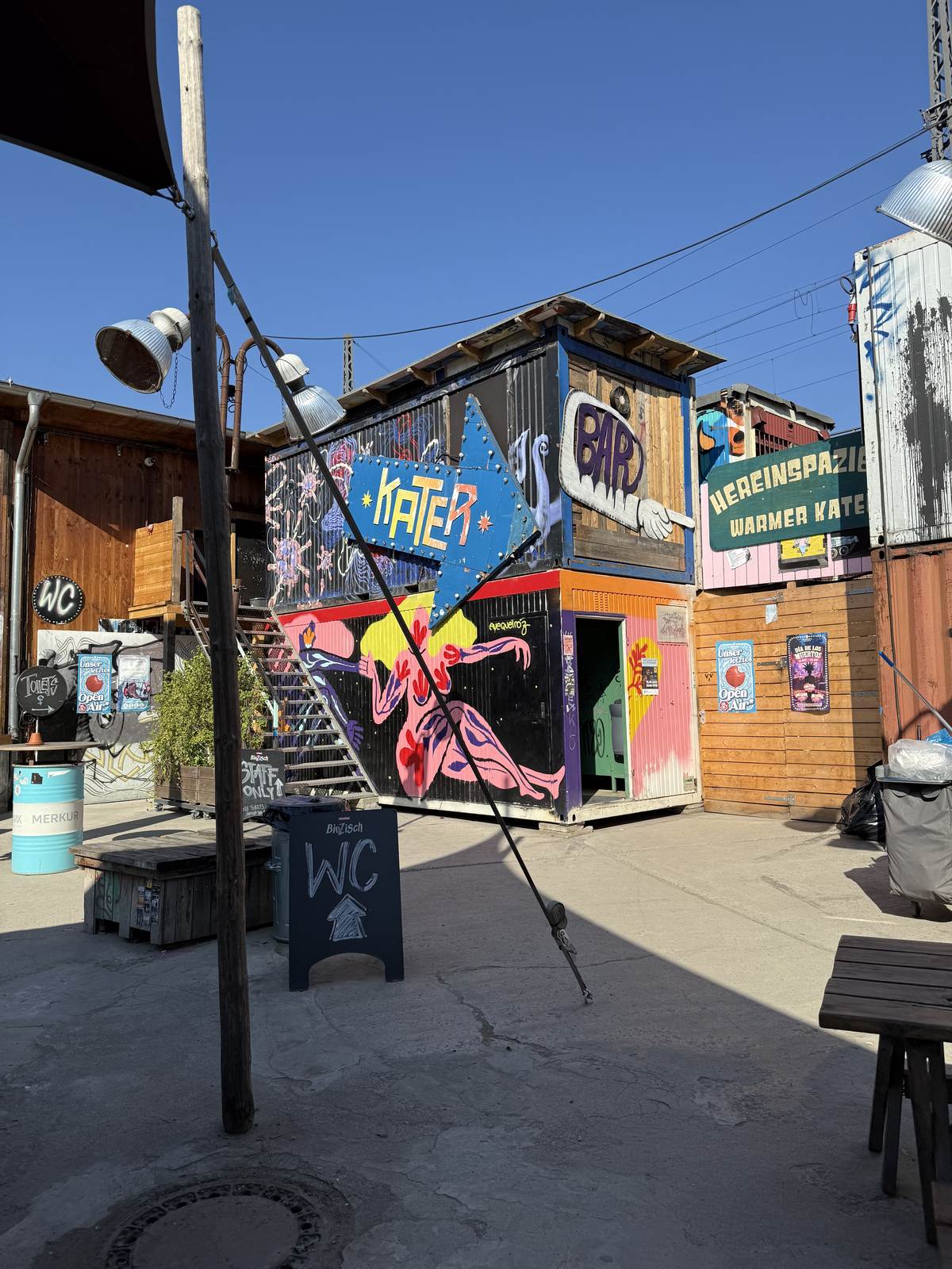 A yard of murals and street art at Holzmarkt