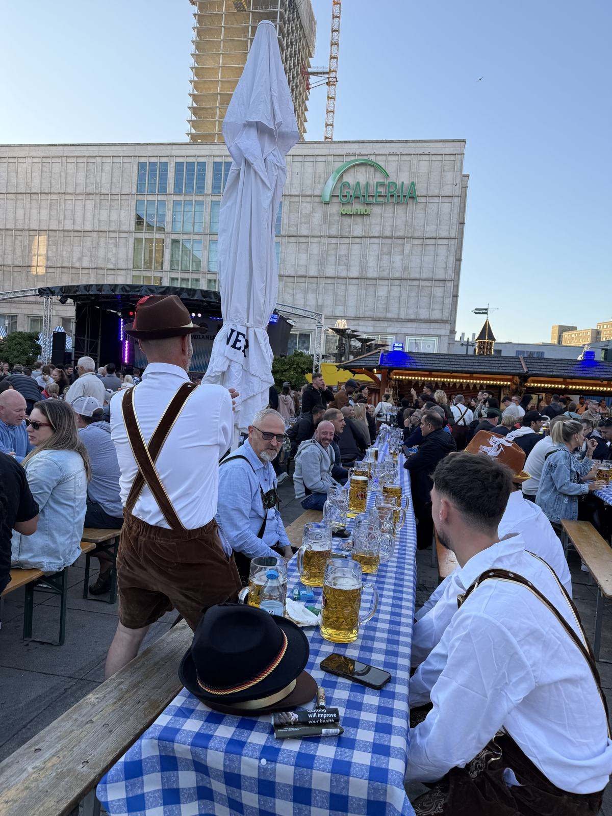 Long tables and Lederhosen at the Oktoberfest on Alexanderplatz
