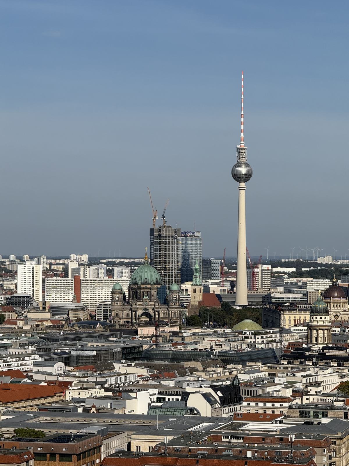 The Berlin skyline with the TV tower seen from a rooftop