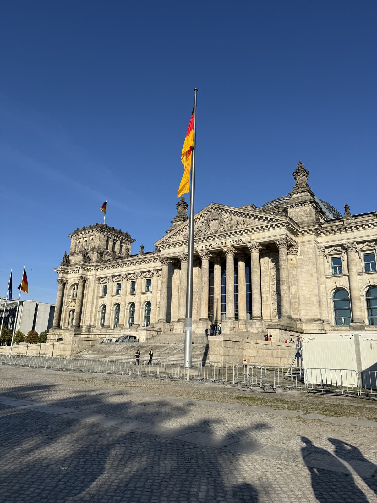 The Reichstag building with the German flag