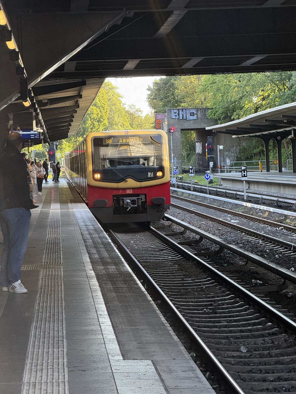 An S-Bahn platform in Berlin on the way to the venue
