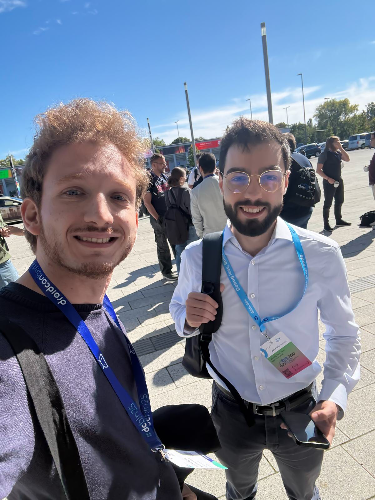 Selfie with a colleague outside the conference venue