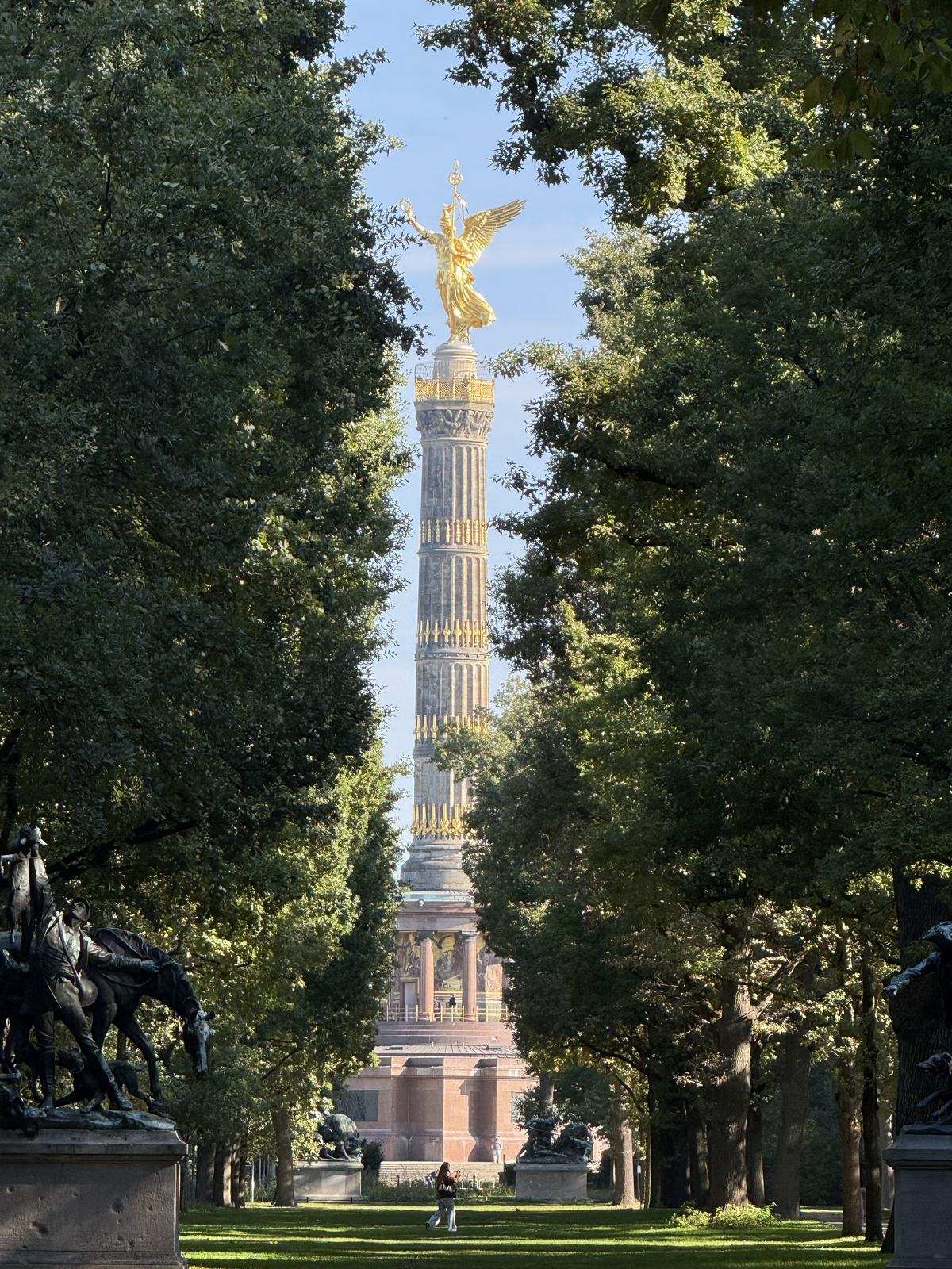The Victory Column at the end of an avenue through the Tiergarten