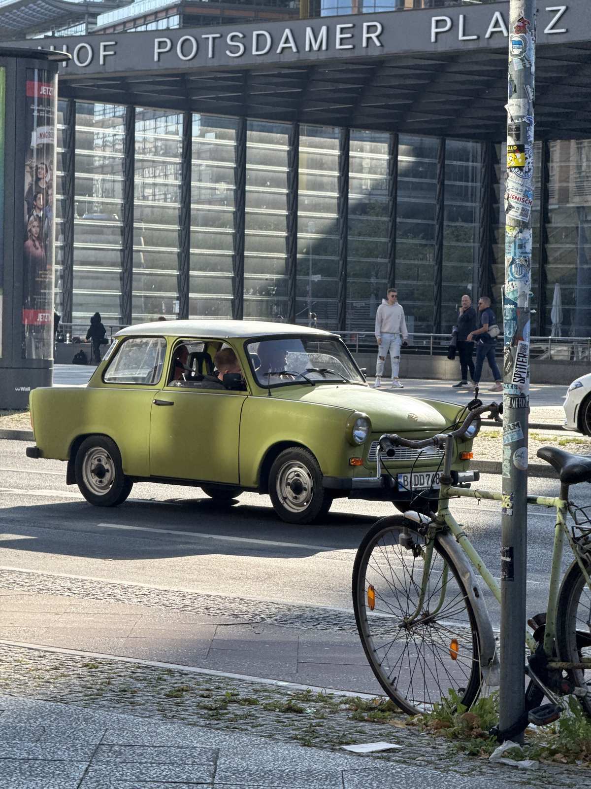 A Trabant parked at Potsdamer Platz