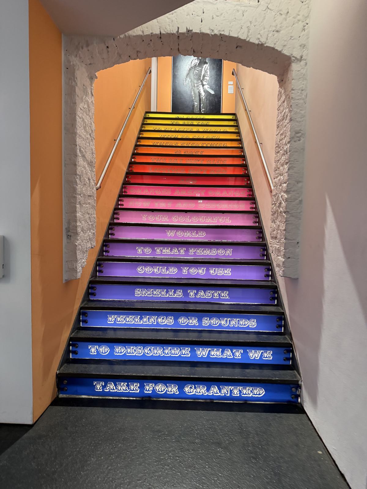 A painted staircase at the Urban Nation museum for urban contemporary art