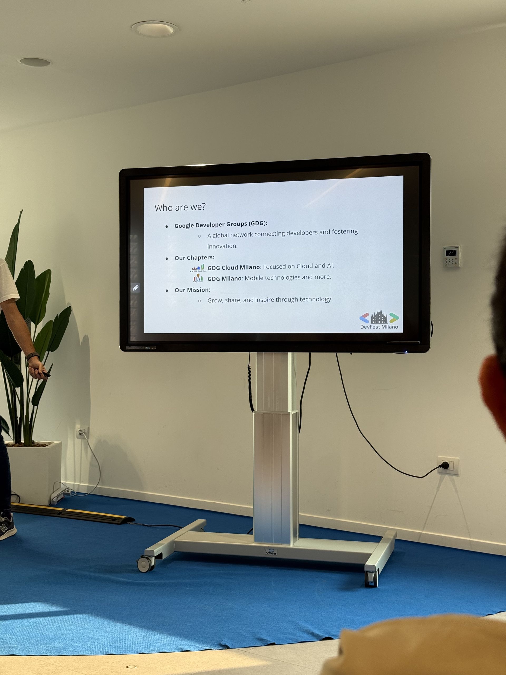 A Who are we slide introducing the GDG Milano and GDG Cloud Milano chapters