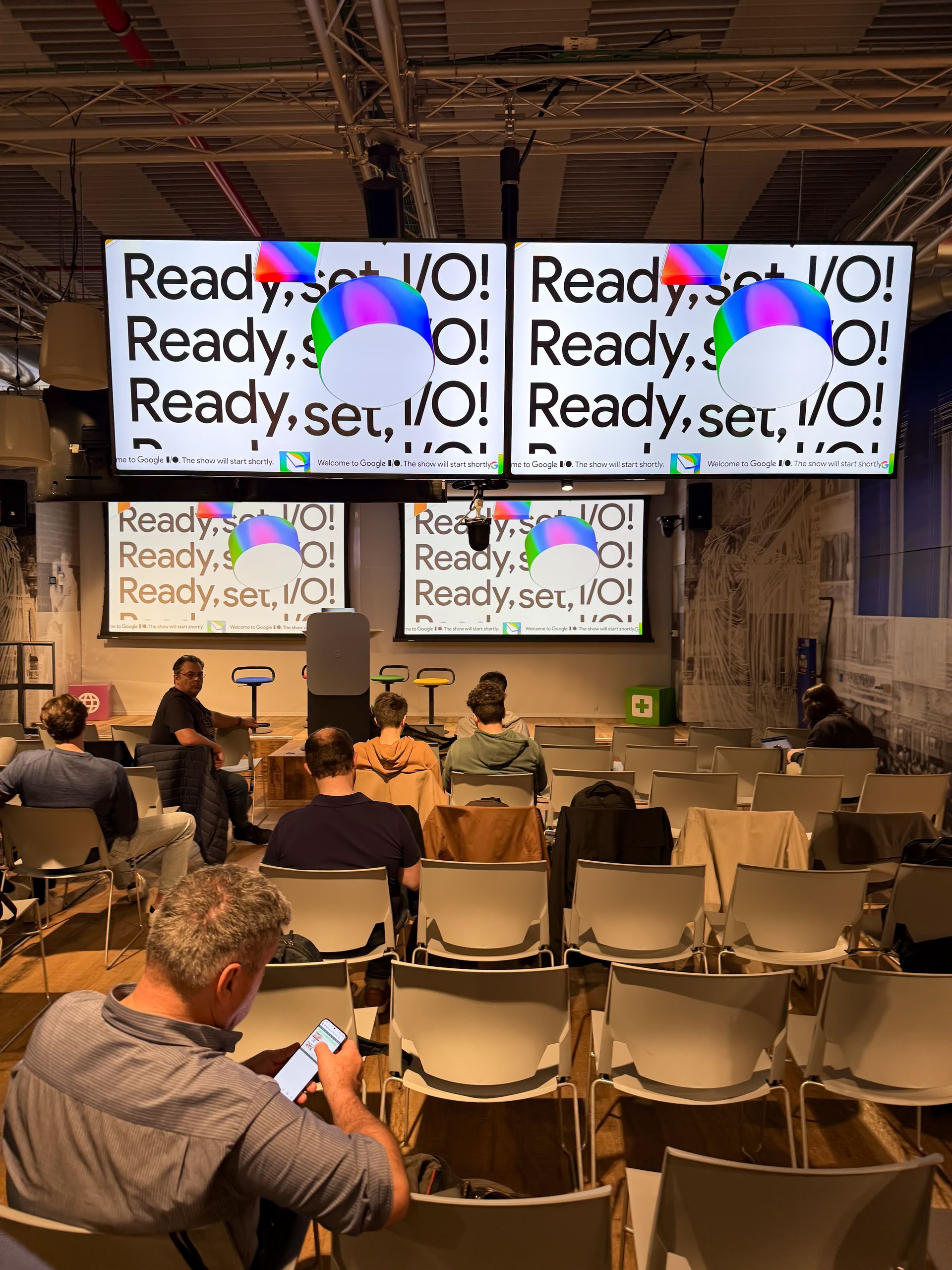 Ready, set, I/O! on the screens before the keynote
