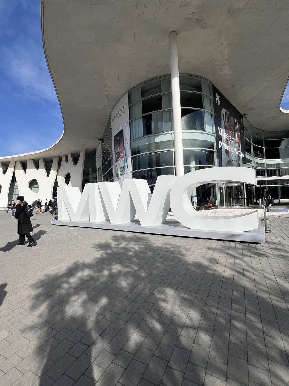 The MWC letters outside the venue