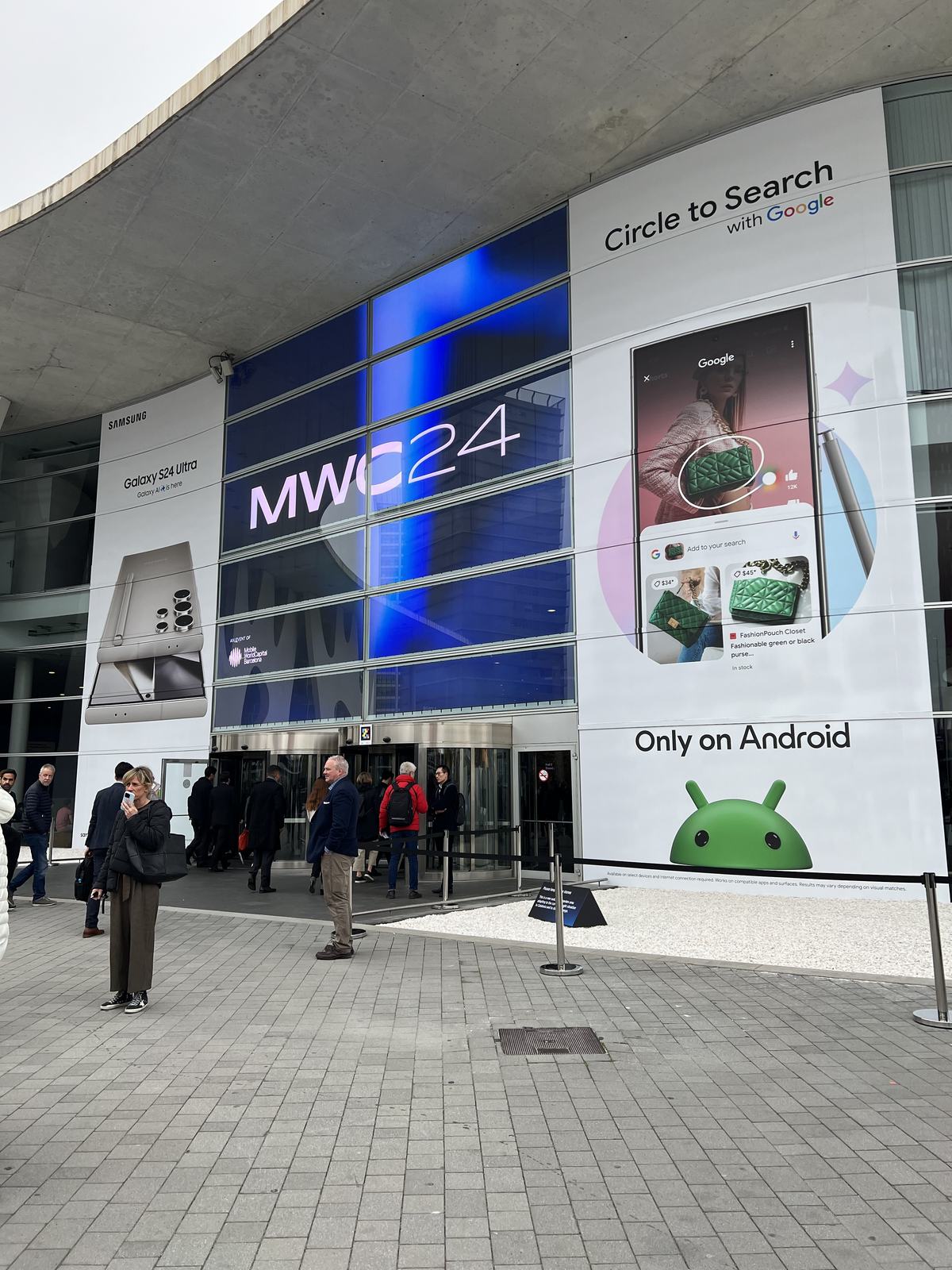 MWC24 banners over the entrance ramp