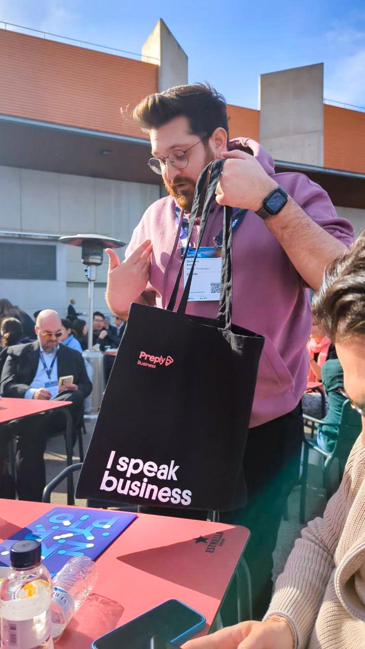 Swag bag at a stand