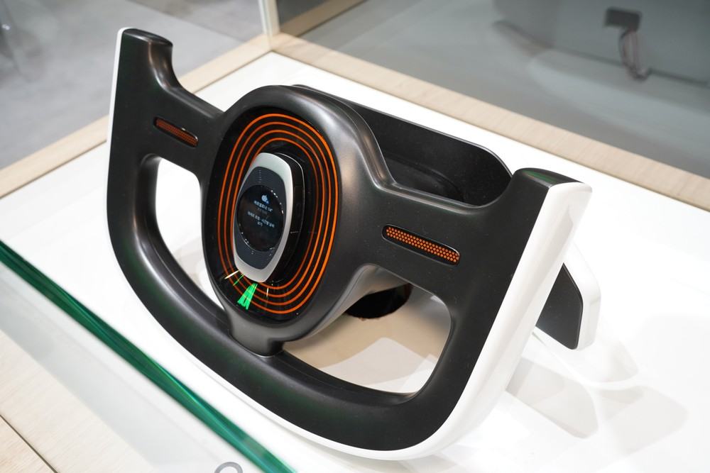 Display concept built into a steering wheel