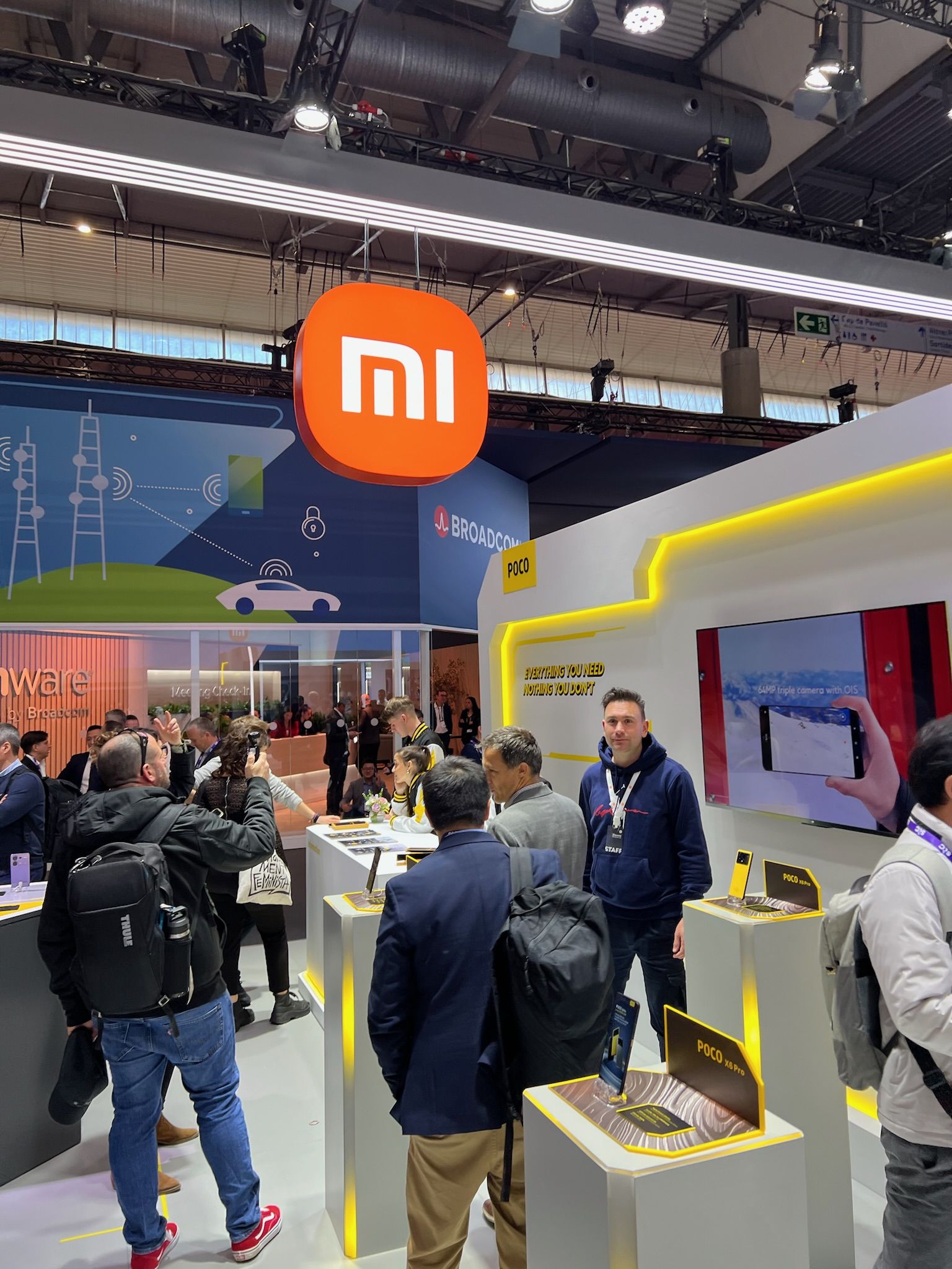 The Xiaomi logo over the stand, with the POCO area below